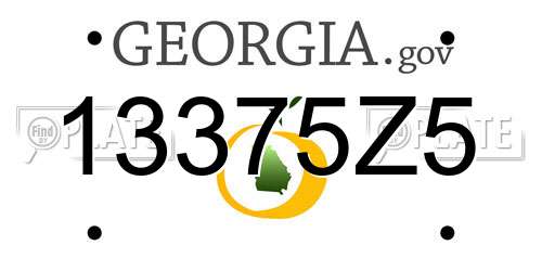 13375Z5 Georgia License Plate