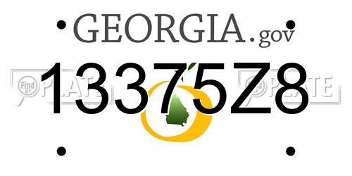 13375Z8 Georgia License Plate