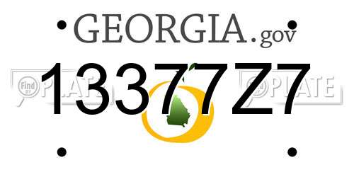 13377Z7 Georgia License Plate
