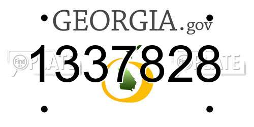 1337828 Georgia License Plate