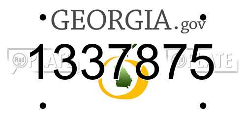 1337875 Georgia License Plate