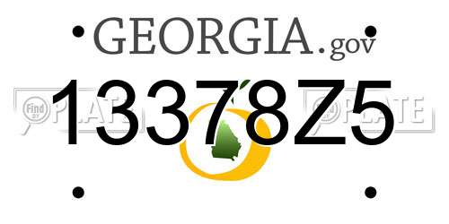 13378Z5 Georgia License Plate