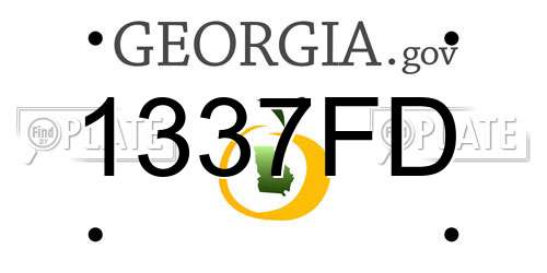 1337FD Georgia License Plate