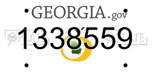 1338559 Georgia License Plate
