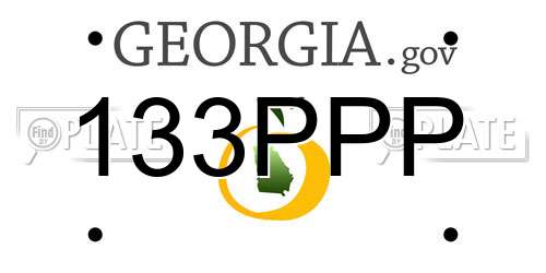 133PPP Georgia License Plate