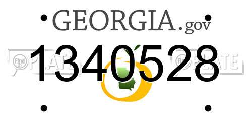 1340528 Georgia License Plate