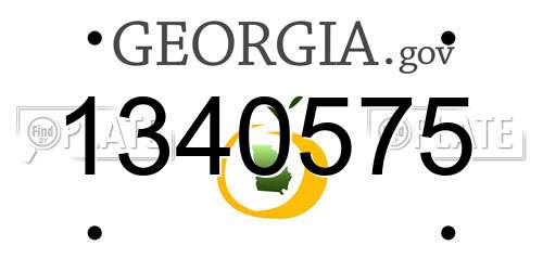 1340575 Georgia License Plate