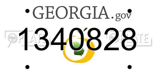1340828 Georgia License Plate