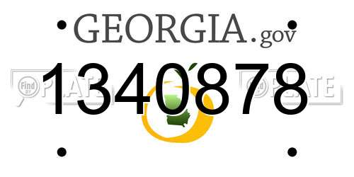1340878 Georgia License Plate