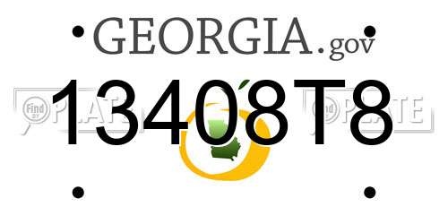13408T8 Georgia License Plate