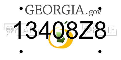 13408Z8 Georgia License Plate