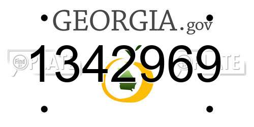 1342969 Georgia License Plate