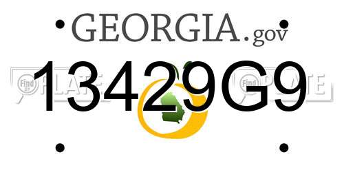 13429G9 Georgia License Plate