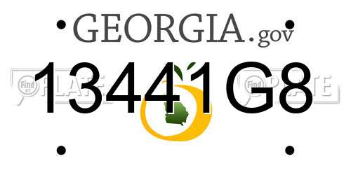 13441G8 Georgia License Plate