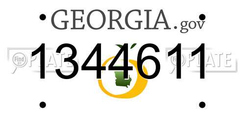 1344611 Georgia License Plate