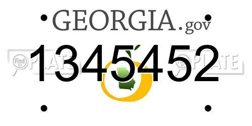 1345452 Georgia License Plate