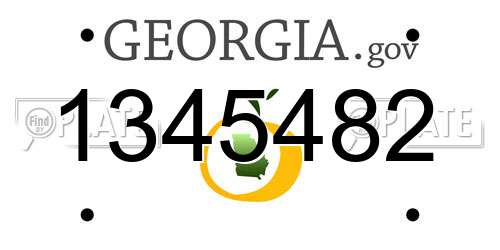 1345482 Georgia License Plate