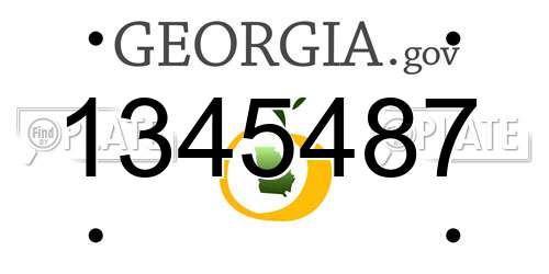 1345487 Georgia License Plate