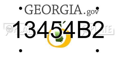 13454B2 Georgia License Plate