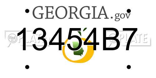 13454B7 Georgia License Plate