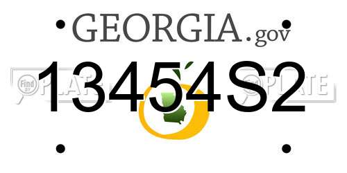 13454S2 Georgia License Plate