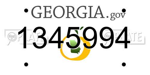 1345994 Georgia License Plate
