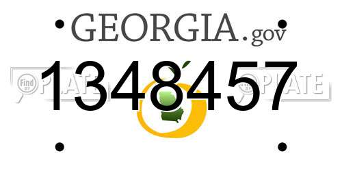 1348457 Georgia License Plate