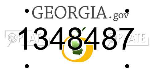 1348487 Georgia License Plate