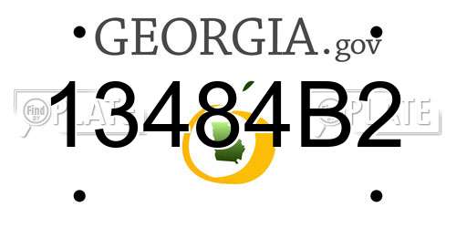 13484B2 Georgia License Plate