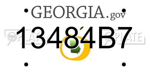 13484B7 Georgia License Plate