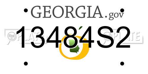 13484S2 Georgia License Plate