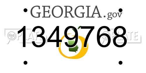 1349768 Georgia License Plate