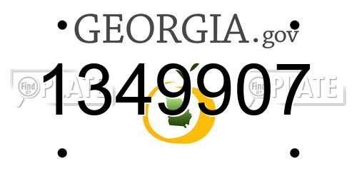 1349907 Georgia License Plate