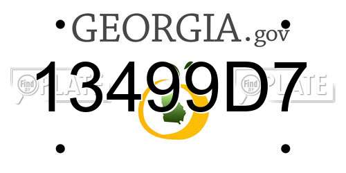 13499D7 Georgia License Plate