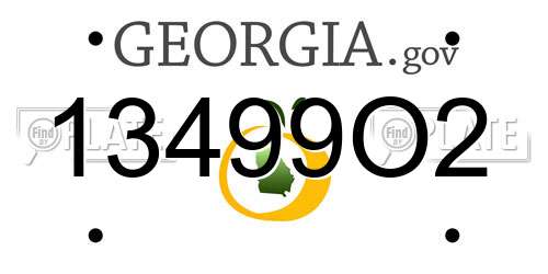 13499O2 Georgia License Plate