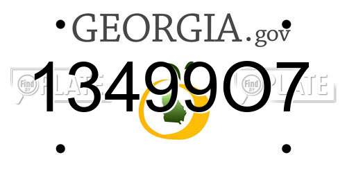 13499O7 Georgia License Plate
