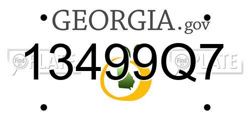 13499Q7 Georgia License Plate