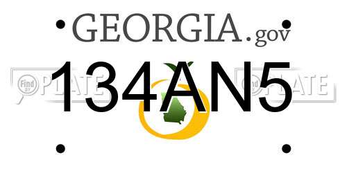 134AN5 Georgia License Plate