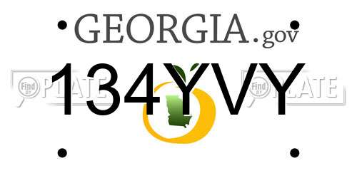 134YVY Georgia License Plate