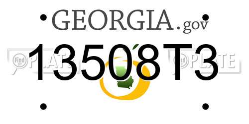 13508T3 Georgia License Plate