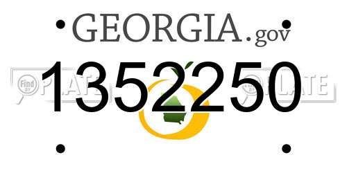 1352250 Georgia License Plate