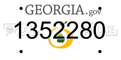 1352280 Georgia License Plate