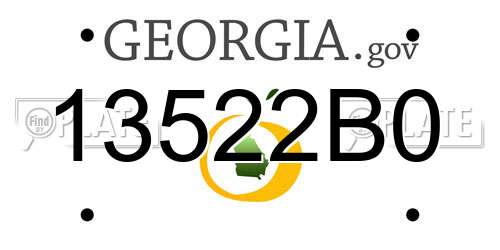 13522B0 Georgia License Plate