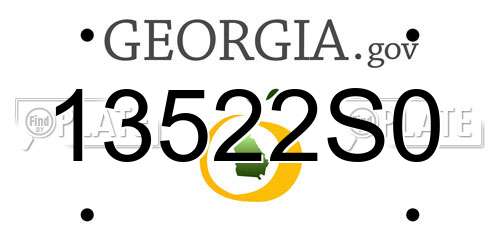 13522S0 Georgia License Plate