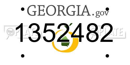 1352482 Georgia License Plate
