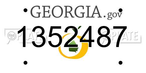 1352487 Georgia License Plate