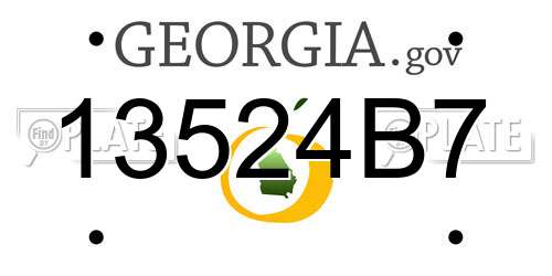13524B7 Georgia License Plate