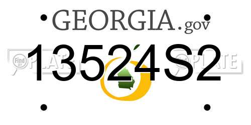13524S2 Georgia License Plate