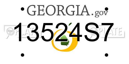 13524S7 Georgia License Plate