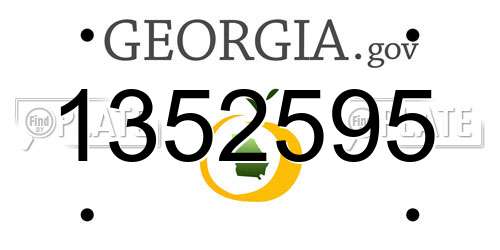 1352595 Georgia License Plate